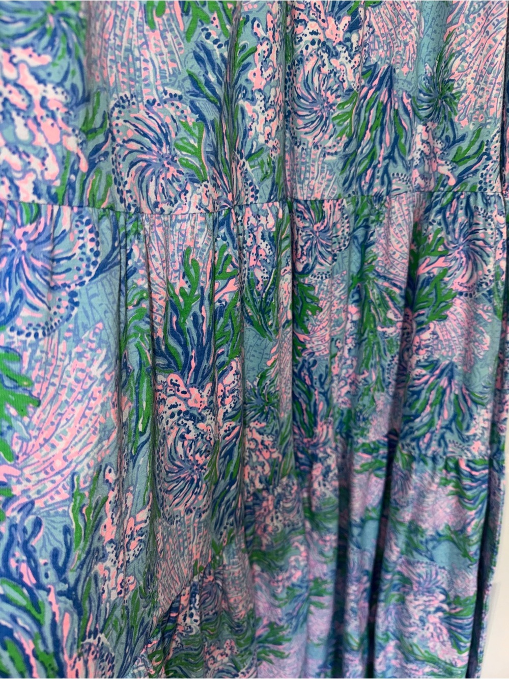 Lilly Pulitzer Maloone Maxi Teopical Tiered Coastal Las Olos xs nwt - Picture 10 of 13